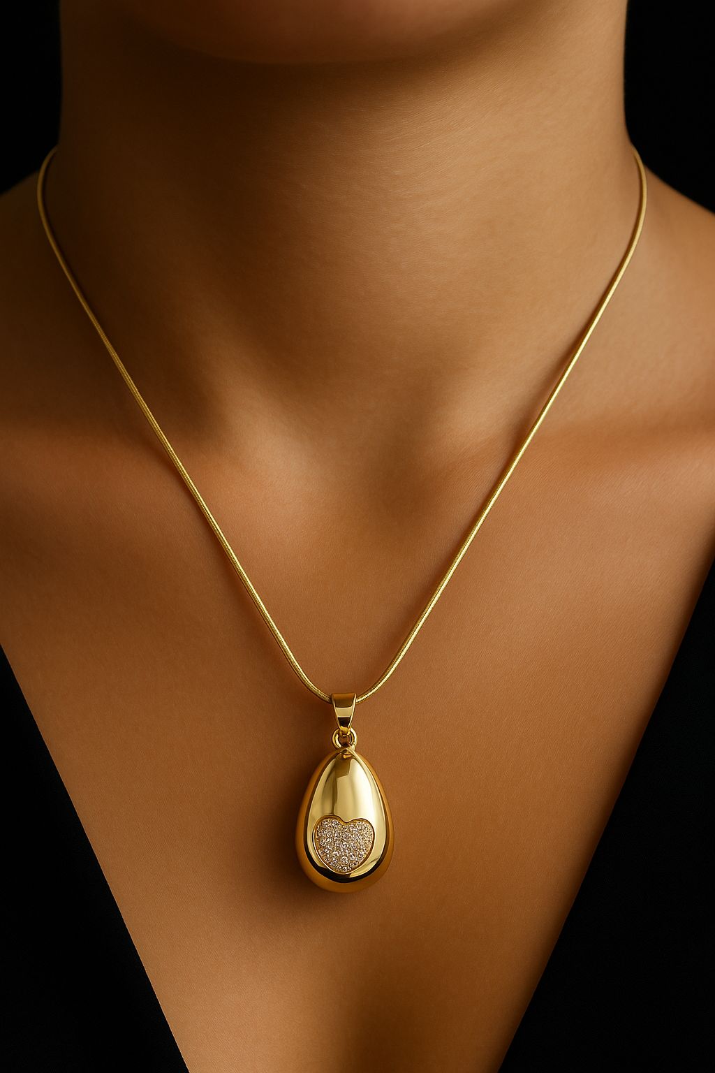 valorishine exclusive – golden heart drop Çelik kolye valorishine exclusive – golden heart drop Çelik kolye