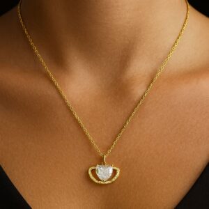 valorishine exclusive – silver circle drop Çelik kolye