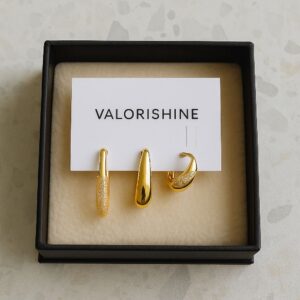 valorishine signature – golden trio elegance küpe seti