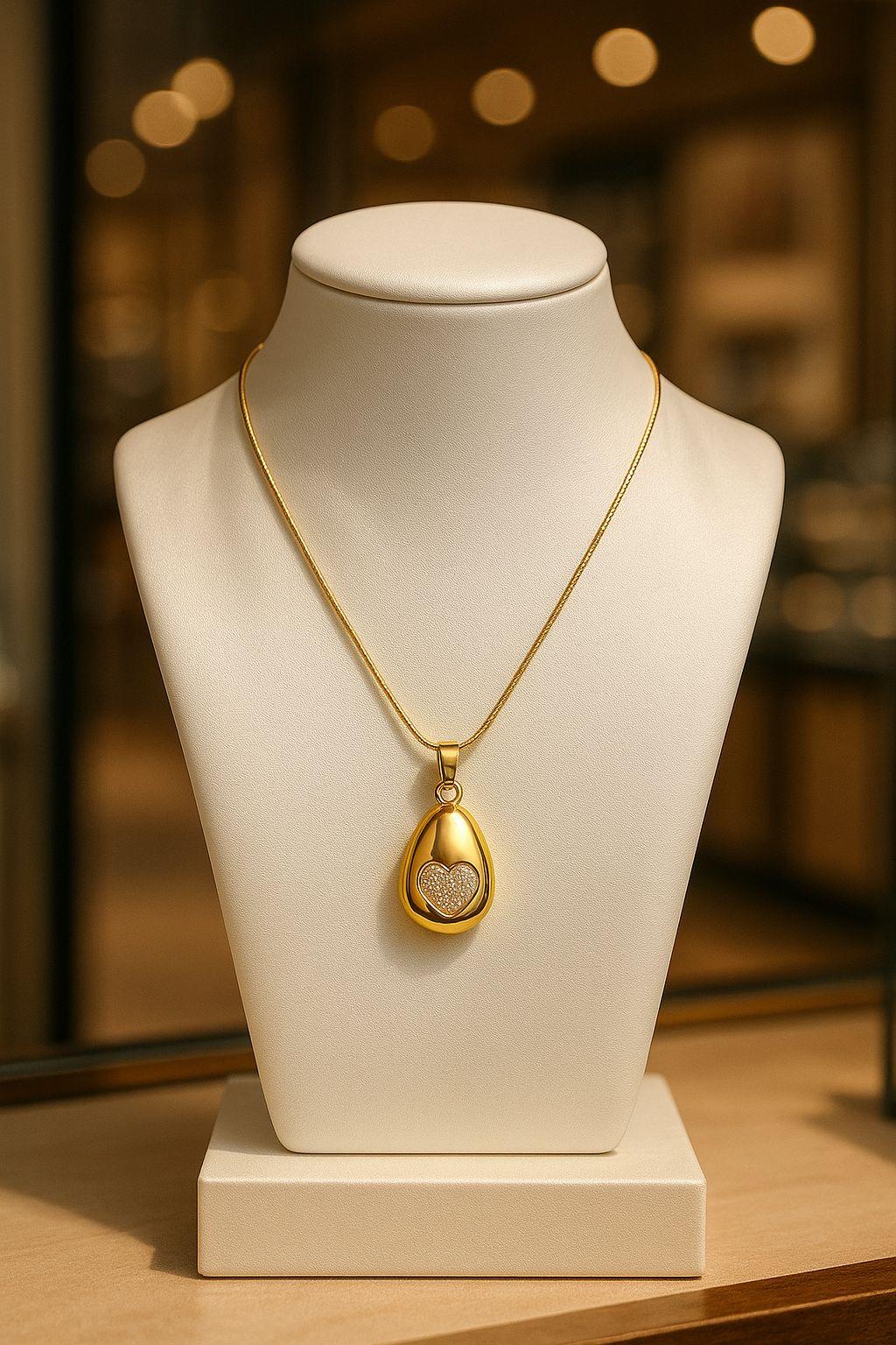 valorishine exclusive – golden heart drop Çelik kolye valorishine exclusive – golden heart drop Çelik kolye