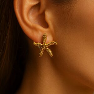 valorishine exclusive – golden starfish earrings